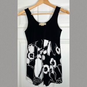 Michael Kors Black & White Floral Print Tank Top size X-Small